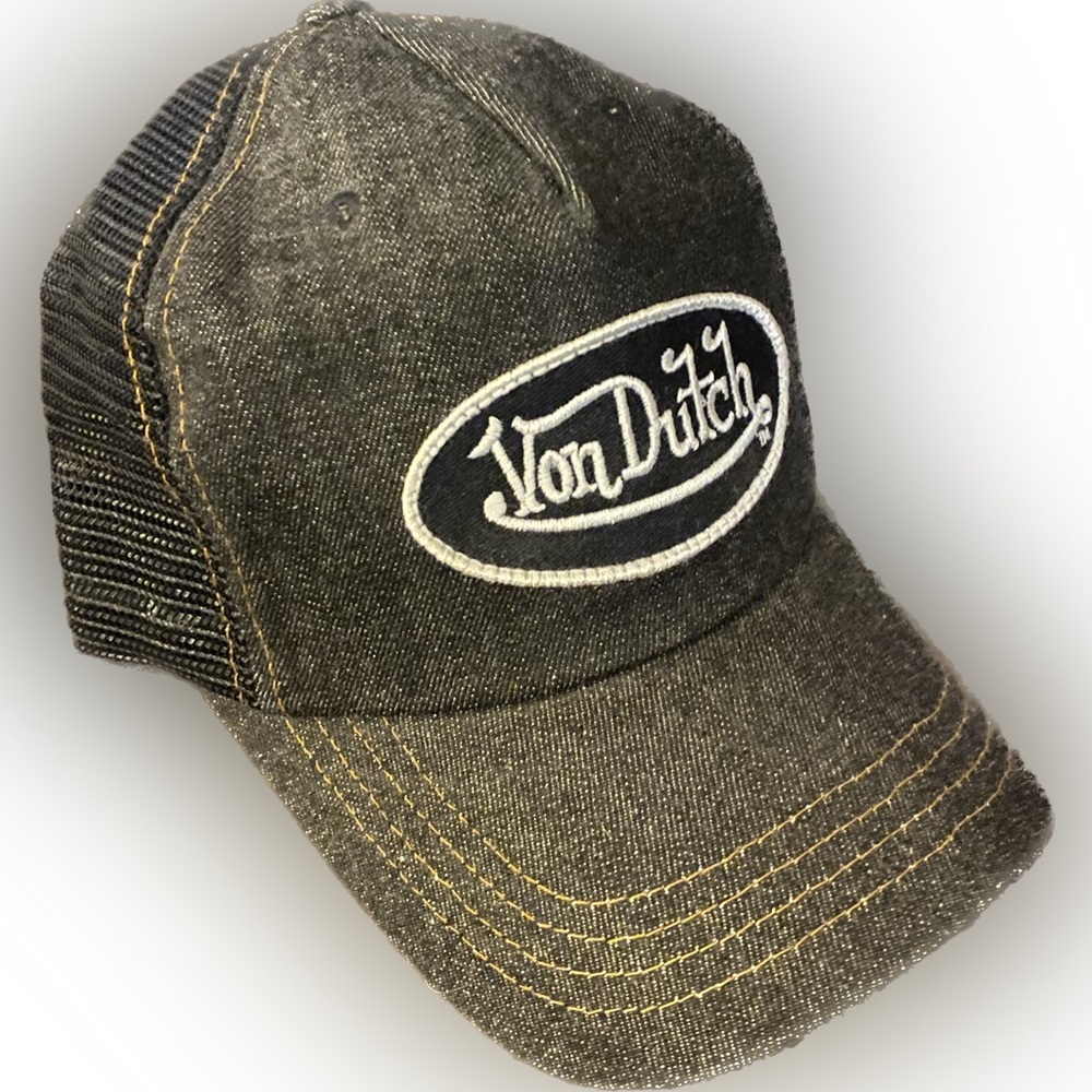 Von Dutch Black Denim trucker hat